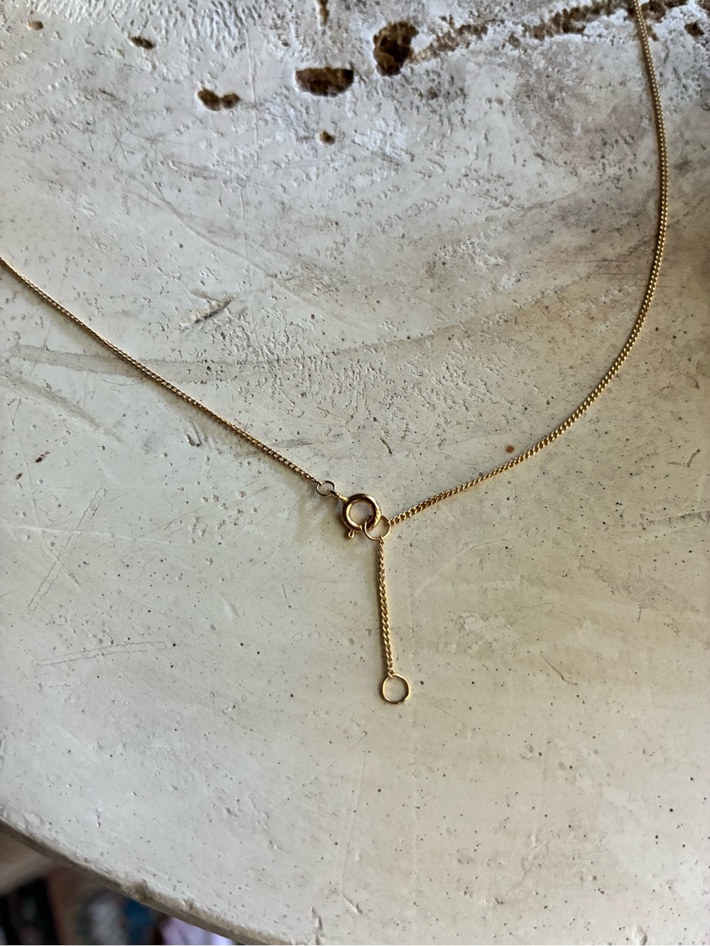 Blink Blank Solid 14k Gold Diamond Cut Adjustable Curb Necklace Set 16.5”